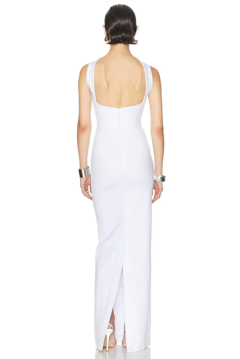 CUTOUT HALTER BACKLESS DRESS IN WHITE Gloria Lanvin