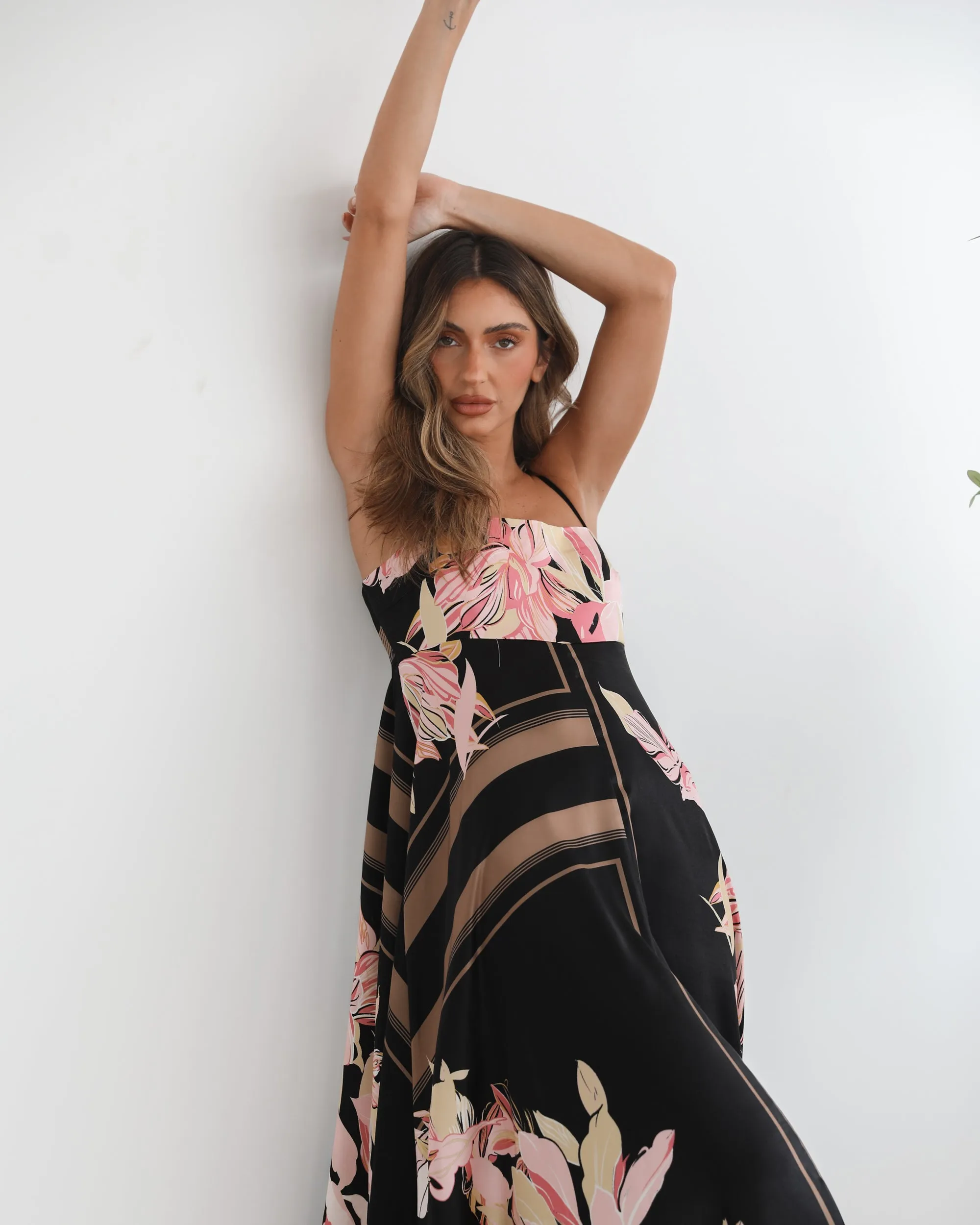 Deyah Dress - Black Floral
