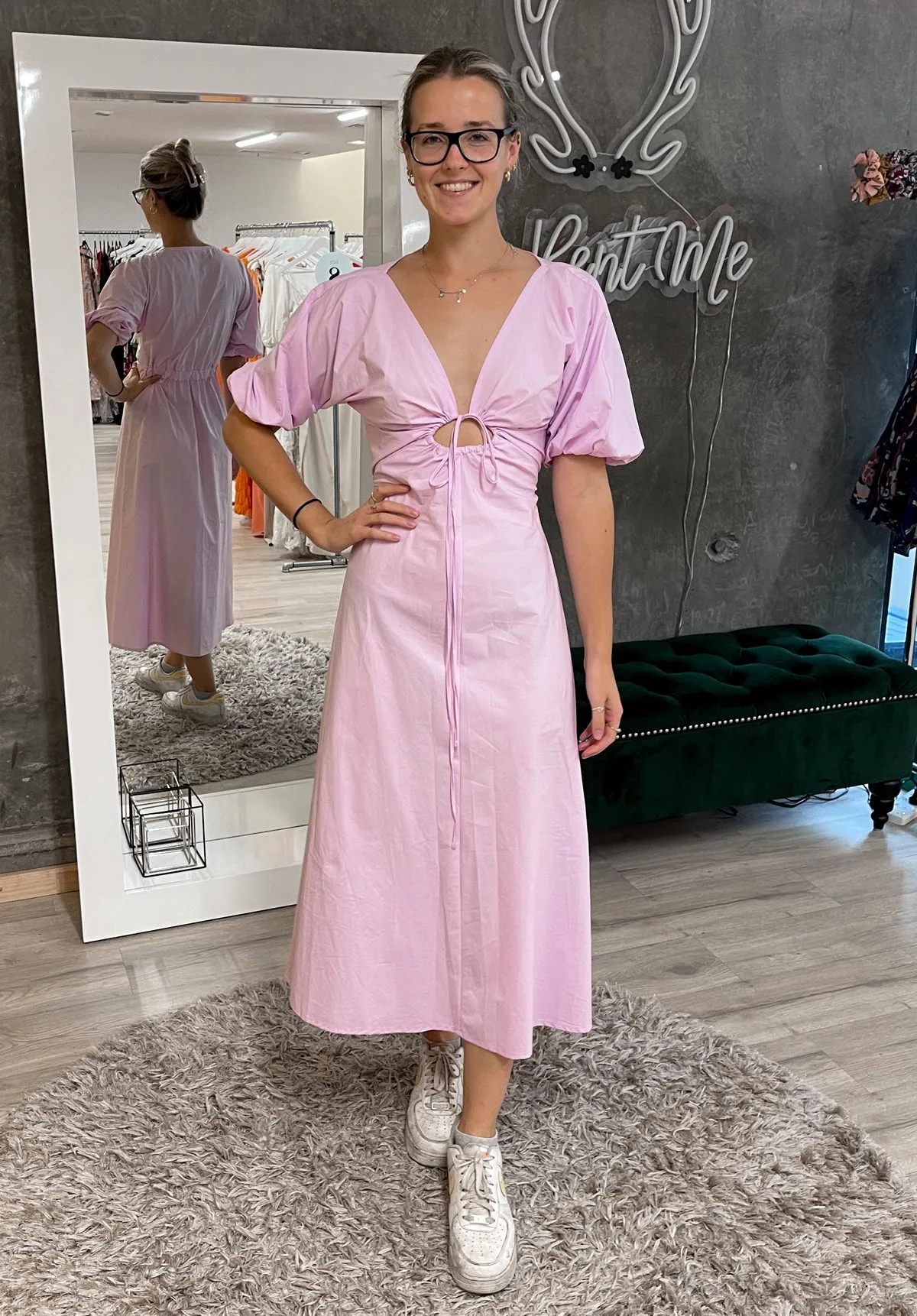 Donovan Tie Dress - Pink