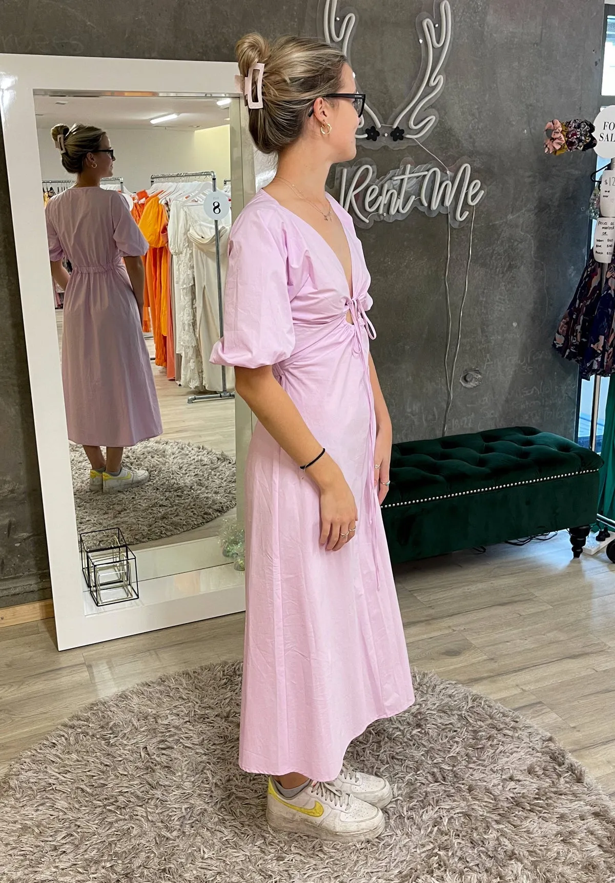 Donovan Tie Dress - Pink