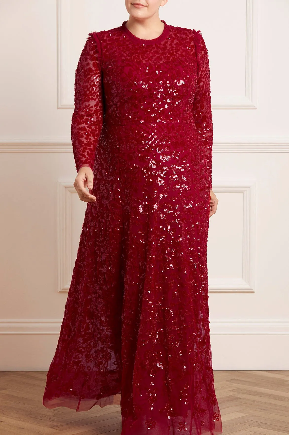 Doorbuster Aurelia Long Sleeve Gown NEEDLE THREAD  Going Fast!