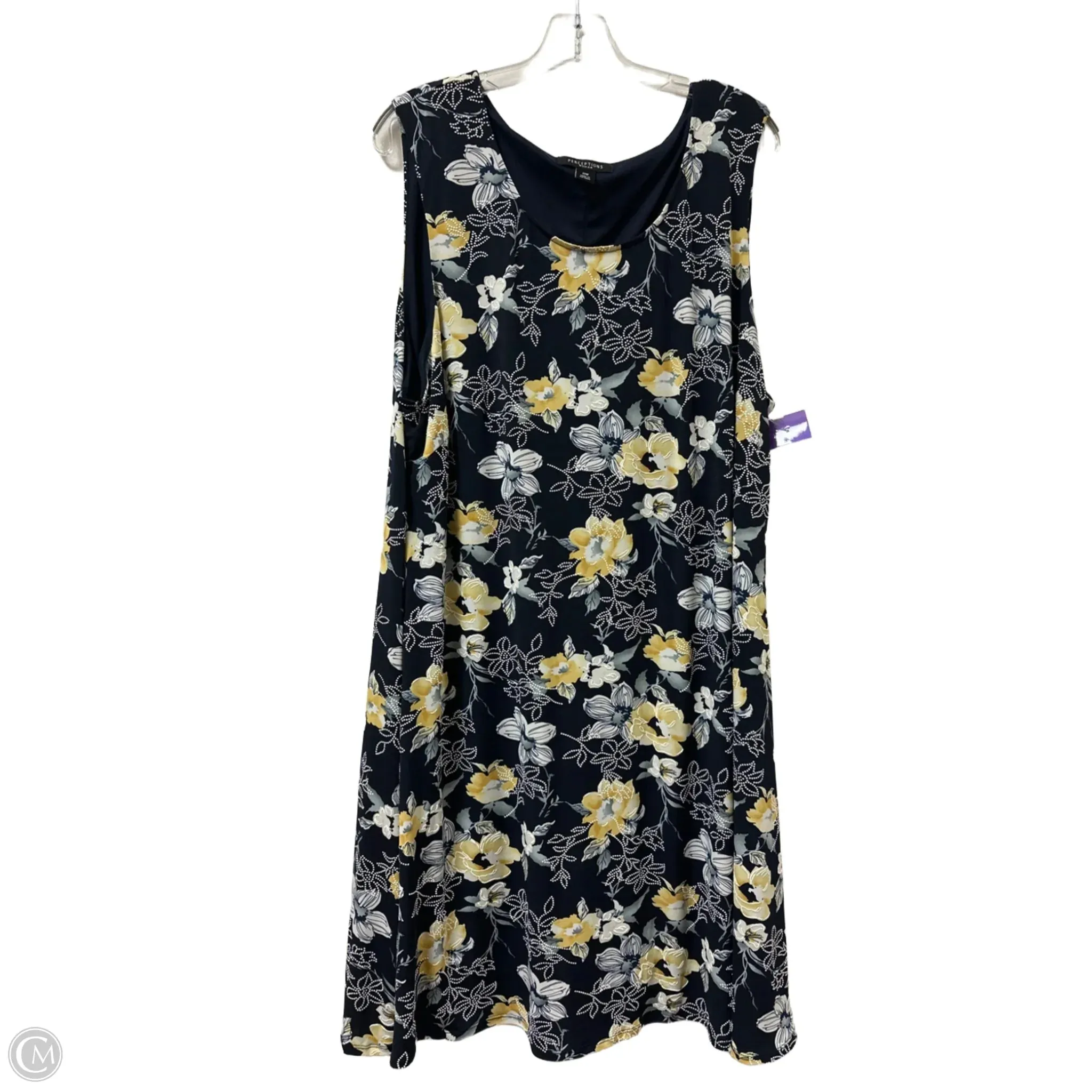 Dress Casual Midi By Perceptions In Navy, Size: 2x
