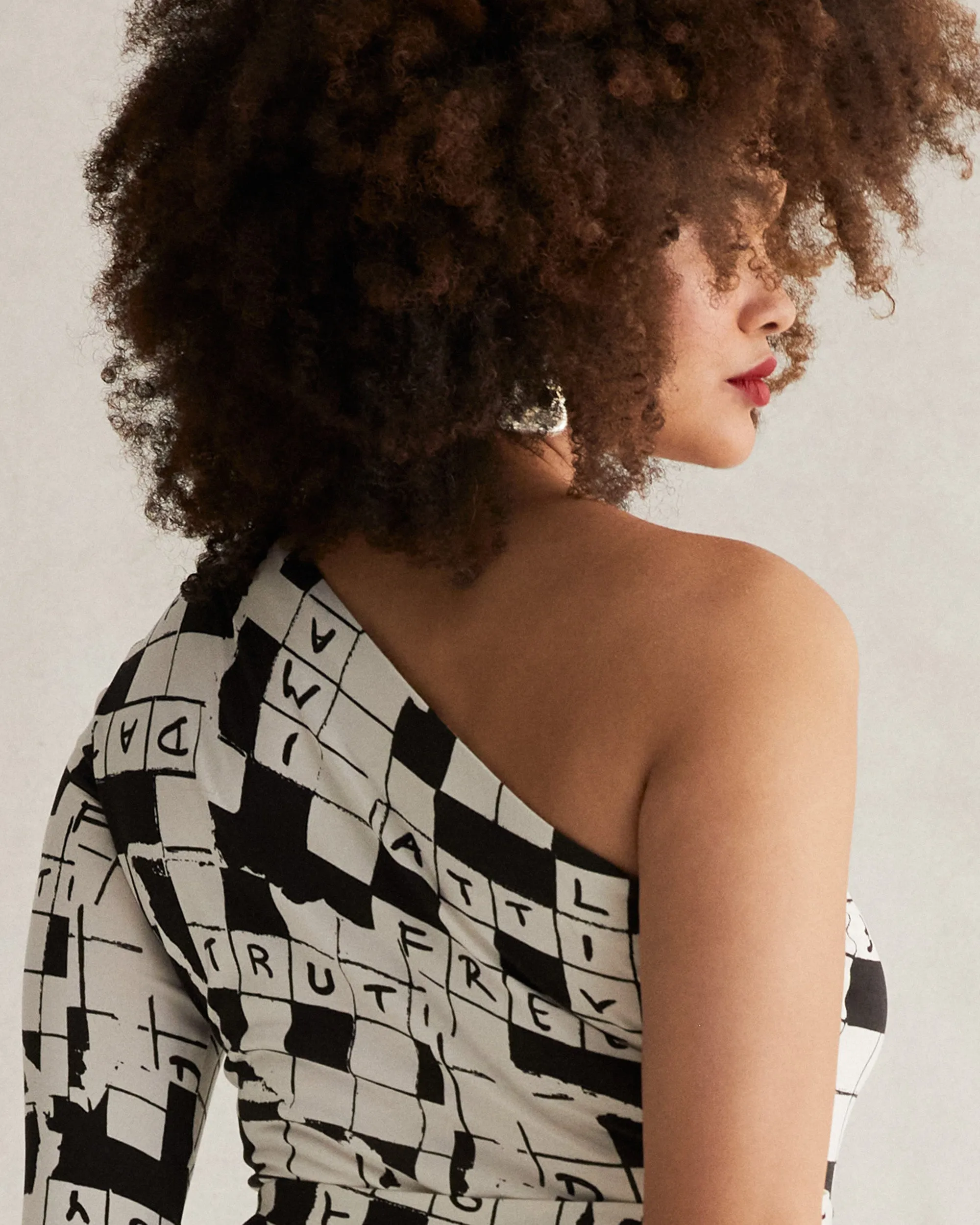 DVFCOCO DRESS DVF 50TH CROSS WORD IVORY MED