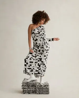 DVFCOCO DRESS DVF 50TH CROSS WORD IVORY MED