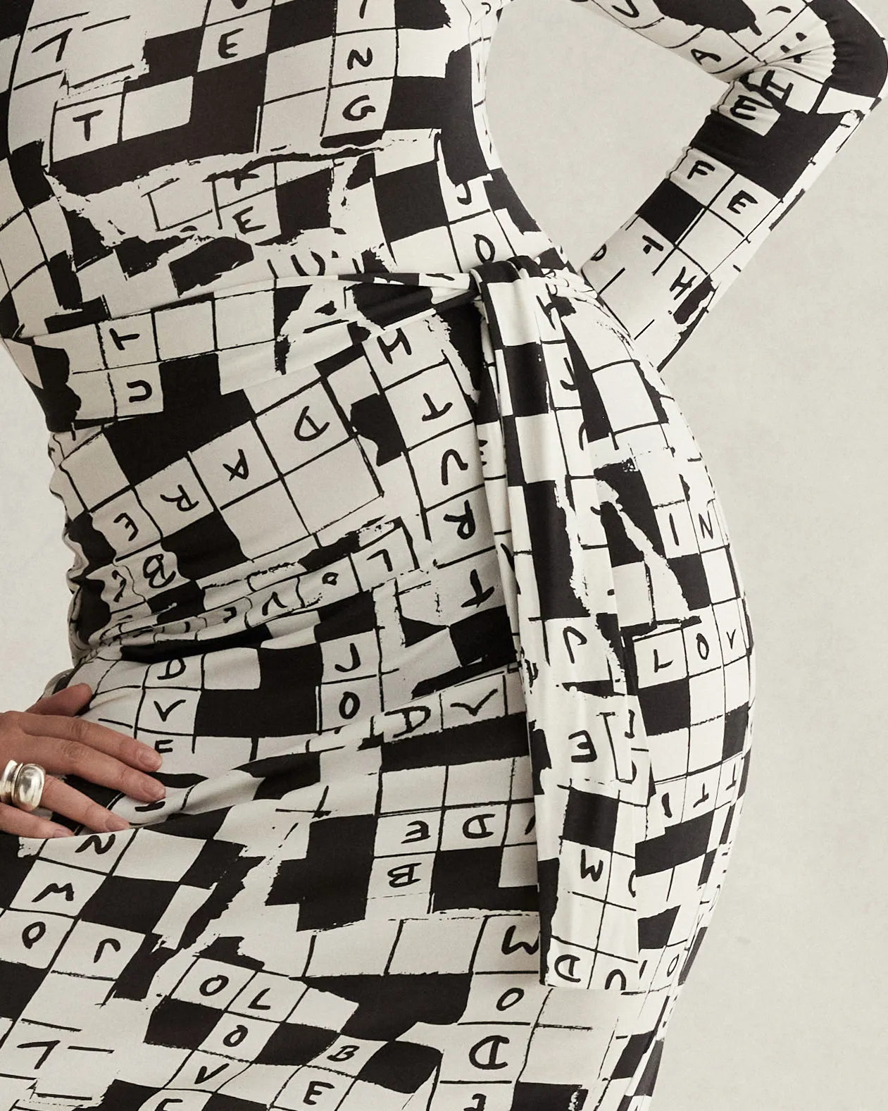 DVFCOCO DRESS DVF 50TH CROSS WORD IVORY MED
