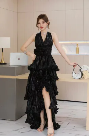 Editors Choice Elegant Evening Formal V-neck Sleeveless Dress  Limited Availability!