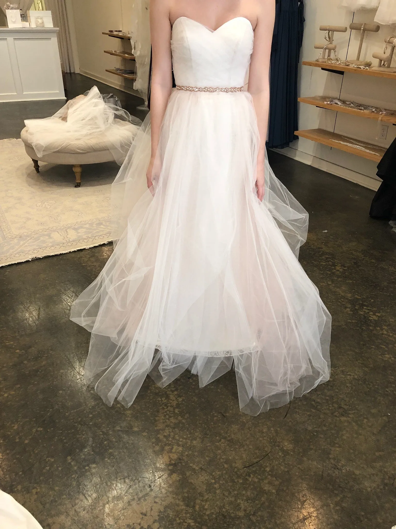 Editors Pick Blush by Hayley Paige Bella Candi Gown  Last Chance!