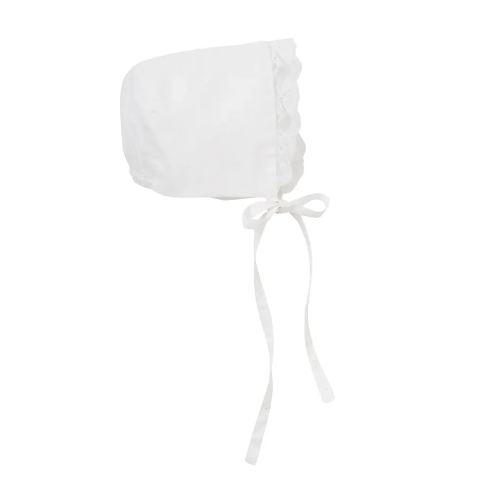 Elegant Baby Girls' Gown & Bonnet Christening Gift Set- White
