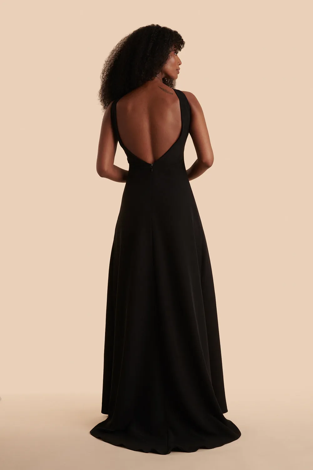 Elenova Black | High Neck Gown w/ Train
