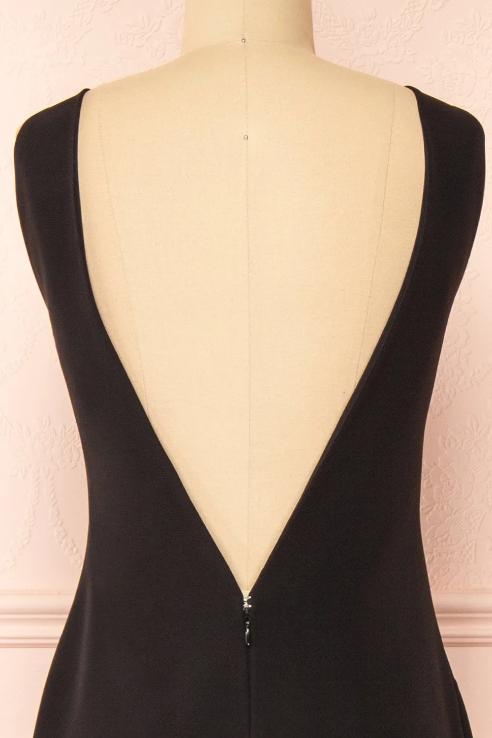 Elenova Black | High Neck Gown w/ Train