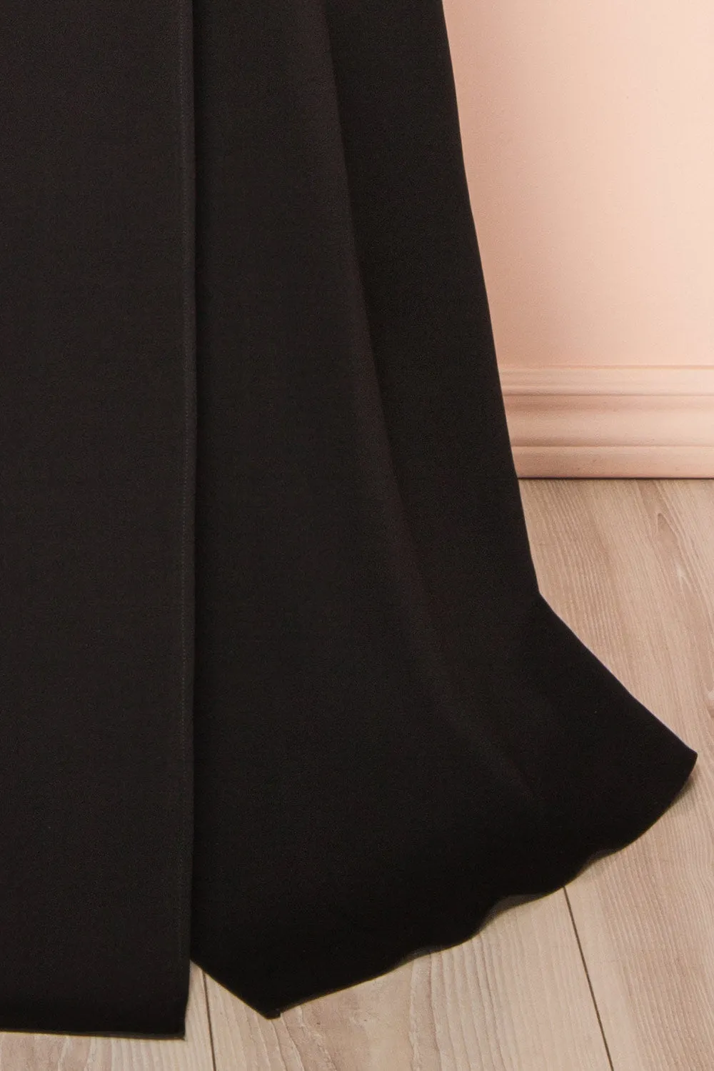 Elenova Black | High Neck Gown w/ Train