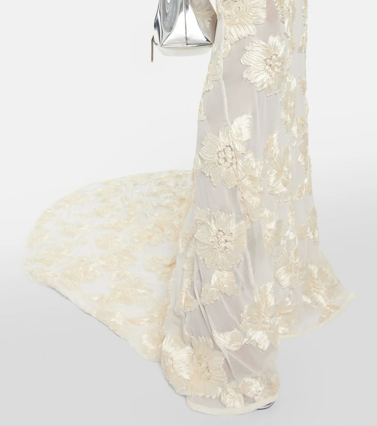 EMBROIDERED STRAPLESS GOWN IN APRICOT Gloria Lanvin