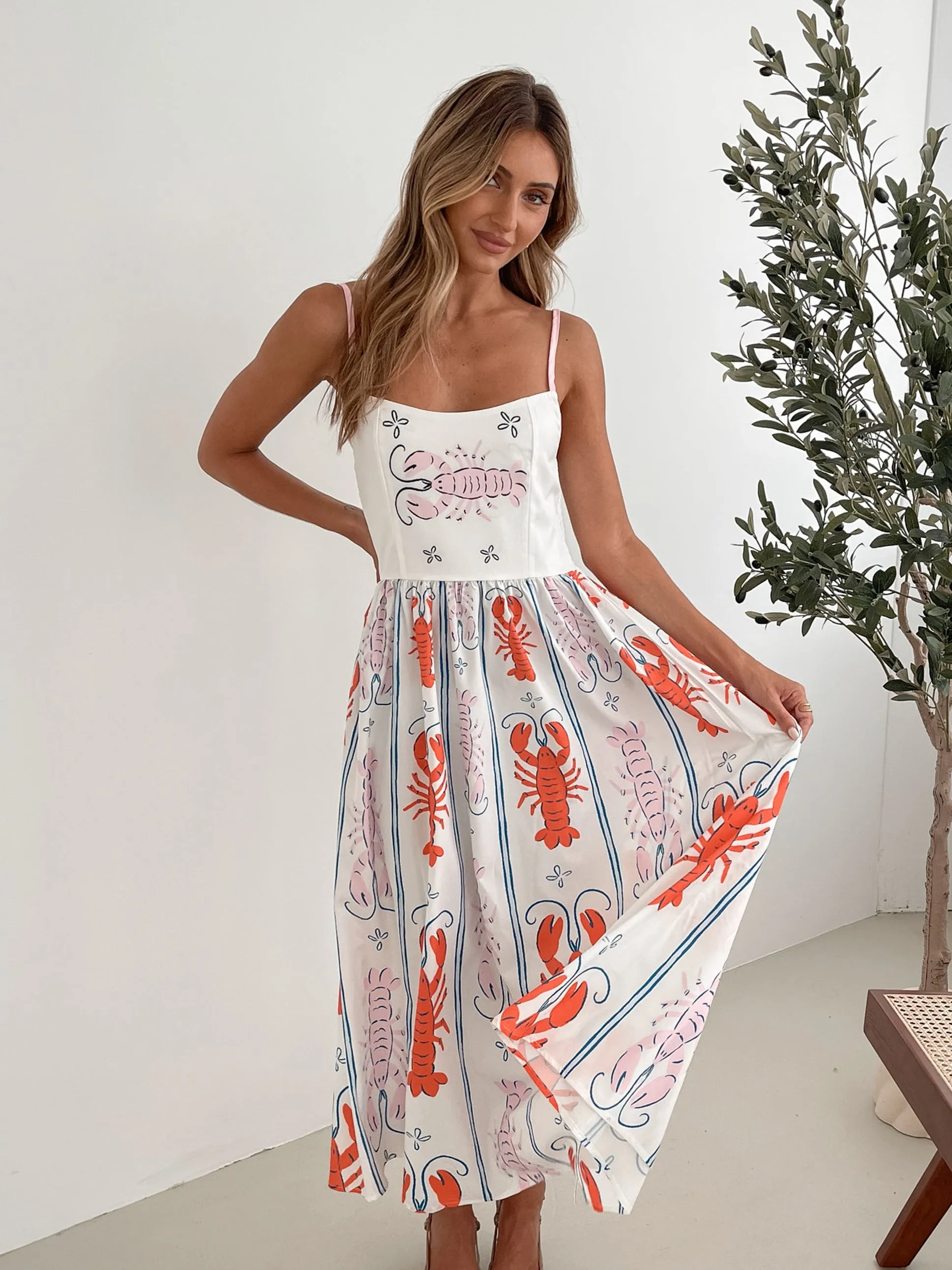 Evania Dress - White Print