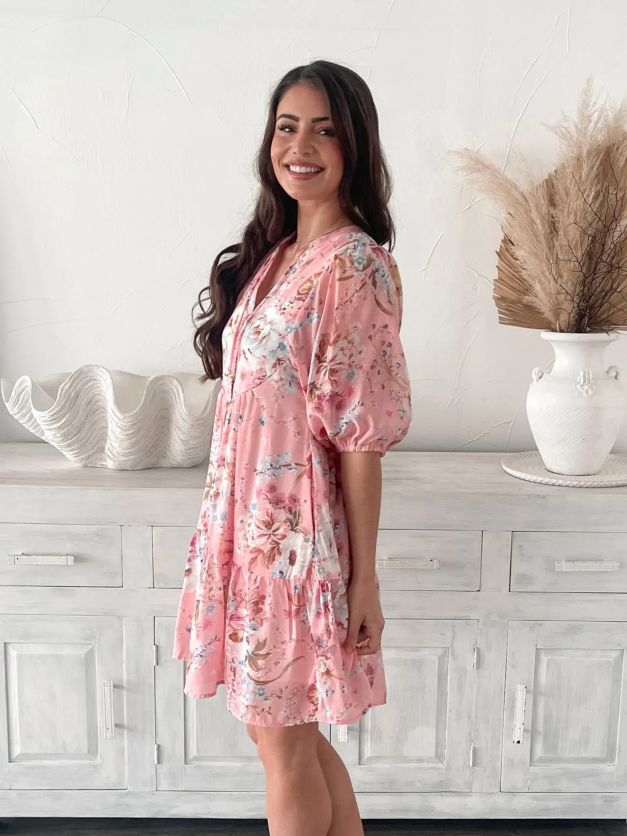 Fidella Dress - Pink Floral