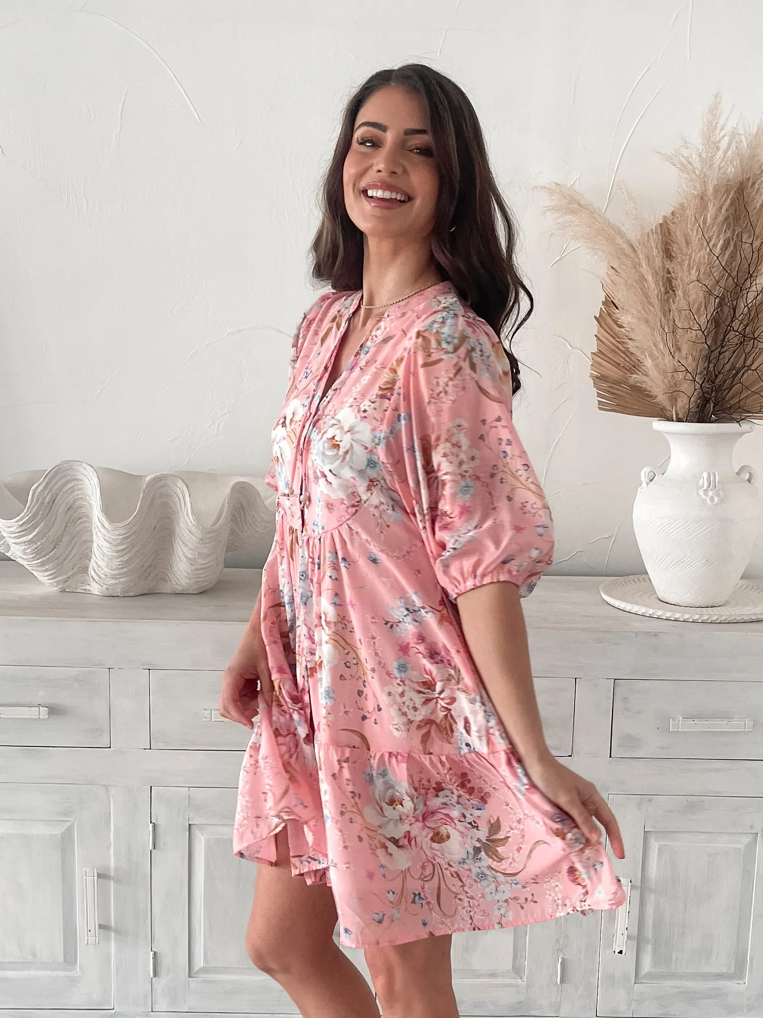 Fidella Dress - Pink Floral