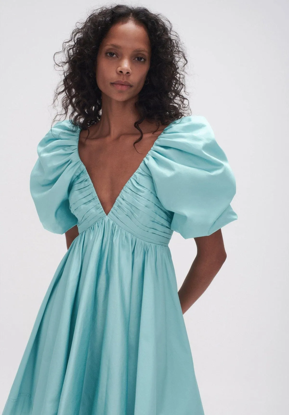 Gabrielle Plunge Mini Dress -  Spearmint