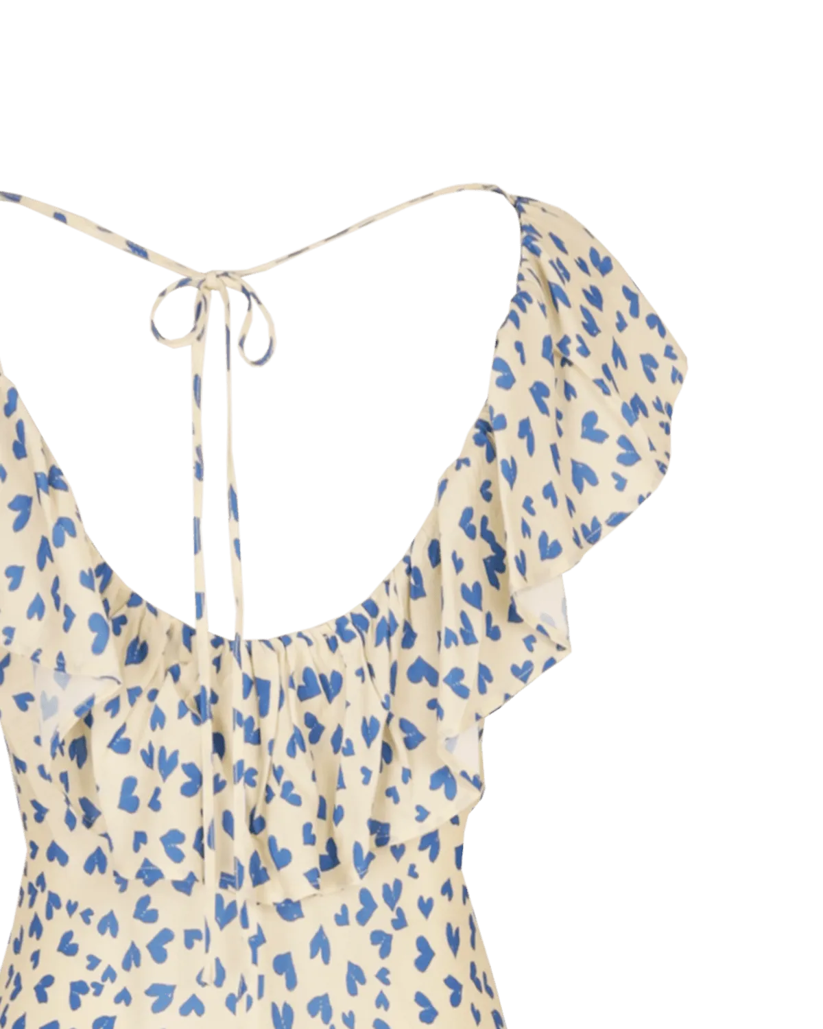 Hazel Ruffle Dress - Blue Scatter Hearts