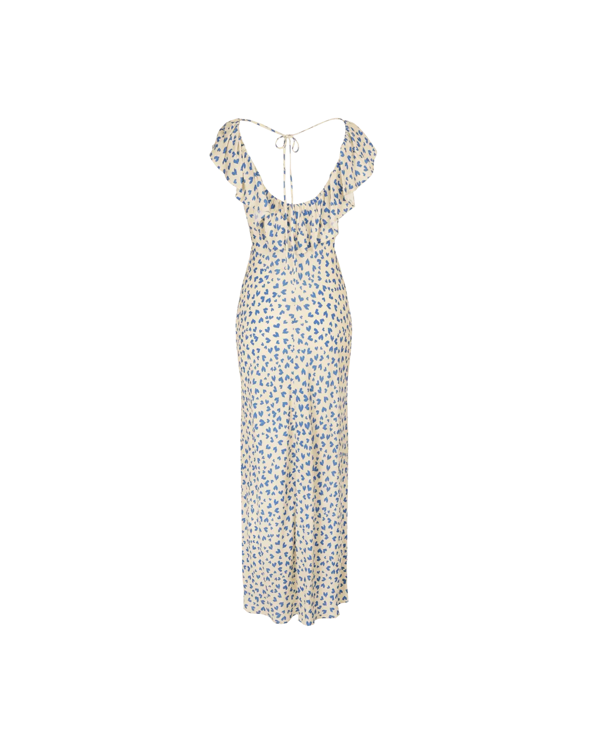 Hazel Ruffle Dress - Blue Scatter Hearts