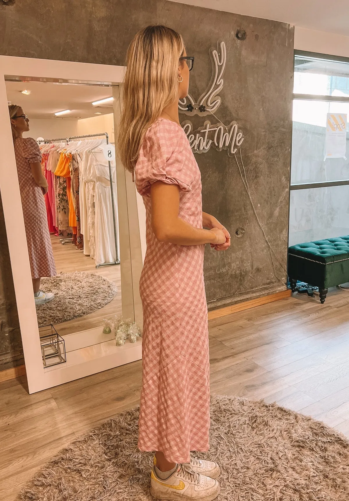 Heidi Gingham Dress - Pink