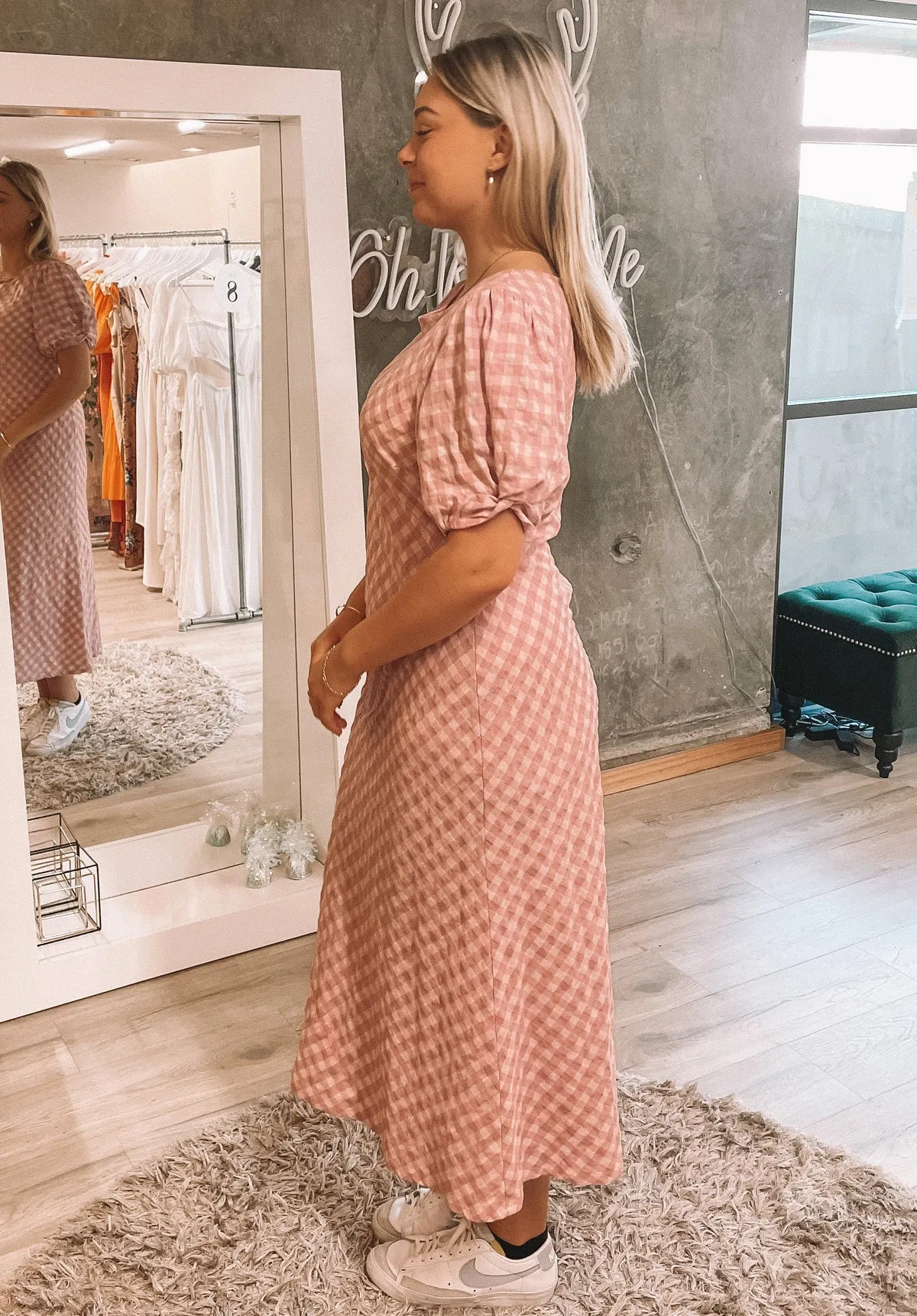 Heidi Gingham Dress - Pink