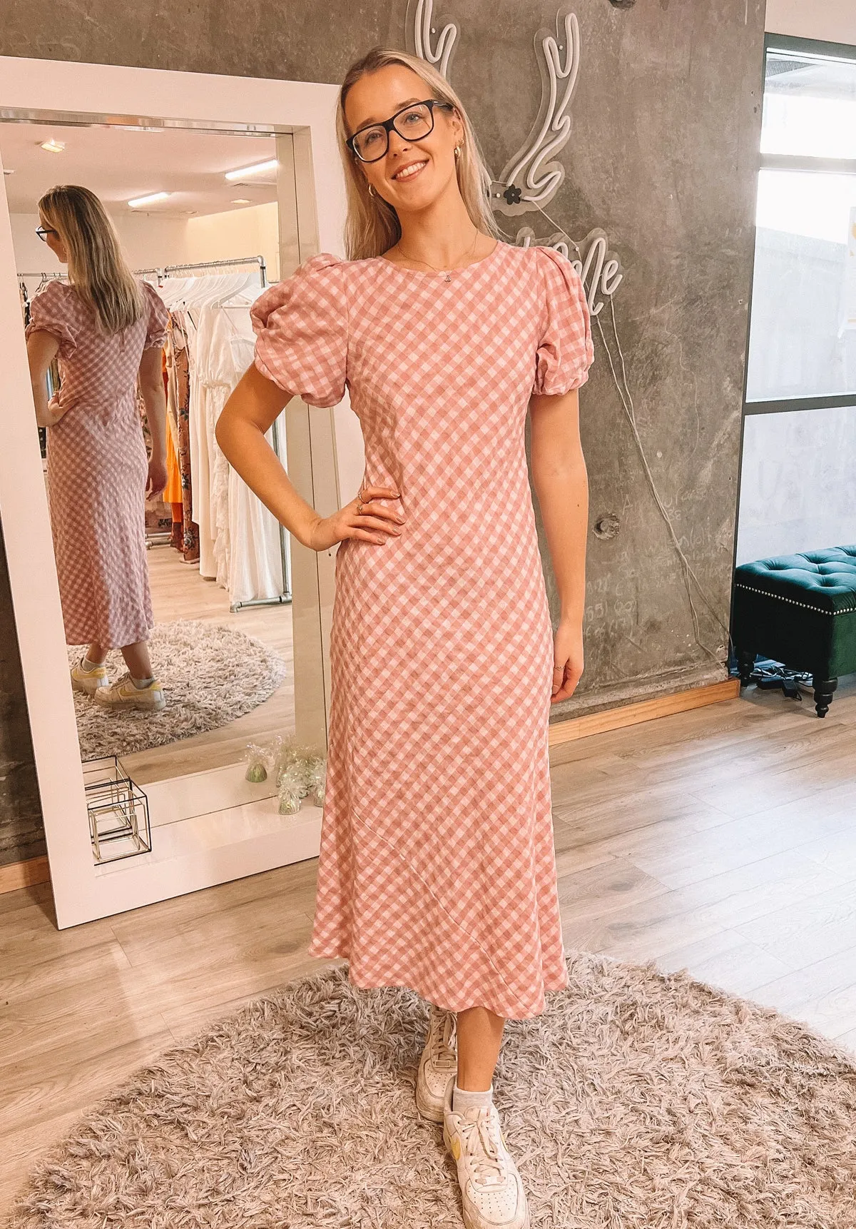 Heidi Gingham Dress - Pink
