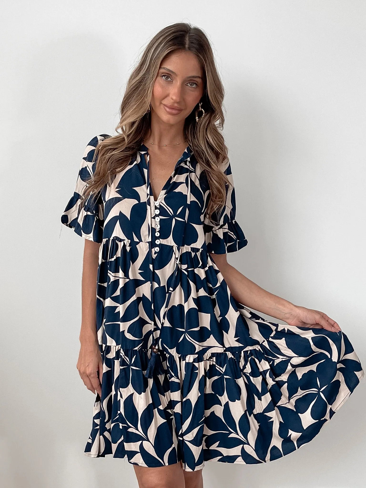 Heidy Dress - Navy Print