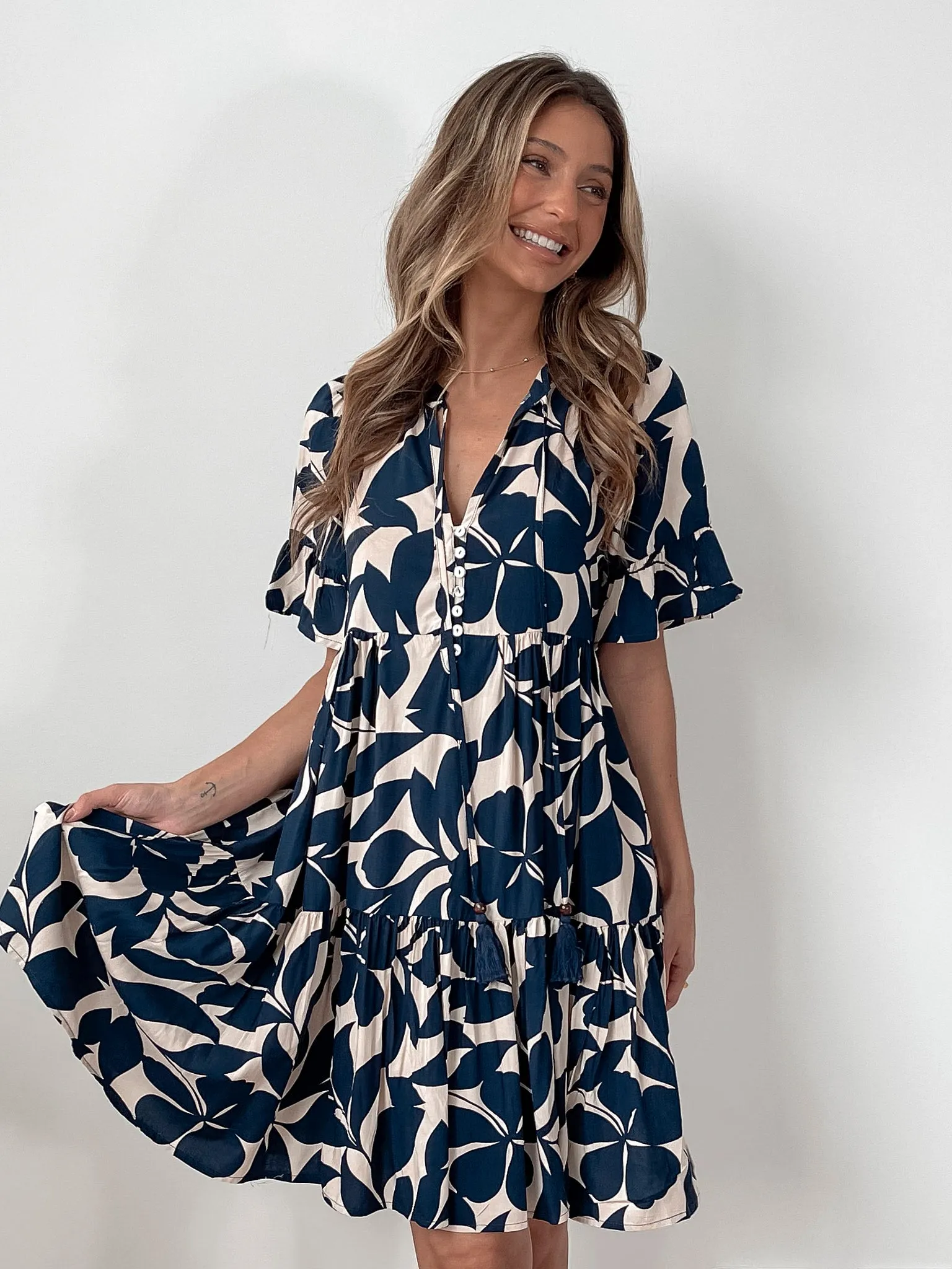 Heidy Dress - Navy Print