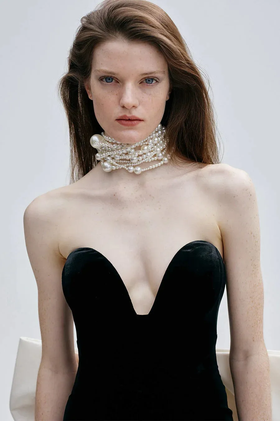 hermosa silk strapless bow gown in black Gloria Lanvin