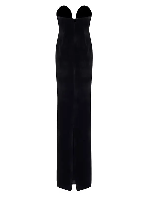 hermosa silk strapless bow gown in black Gloria Lanvin