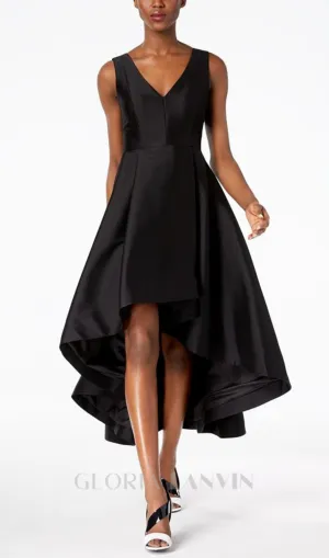High-Low A-Line Gown in black Gloria Lanvin