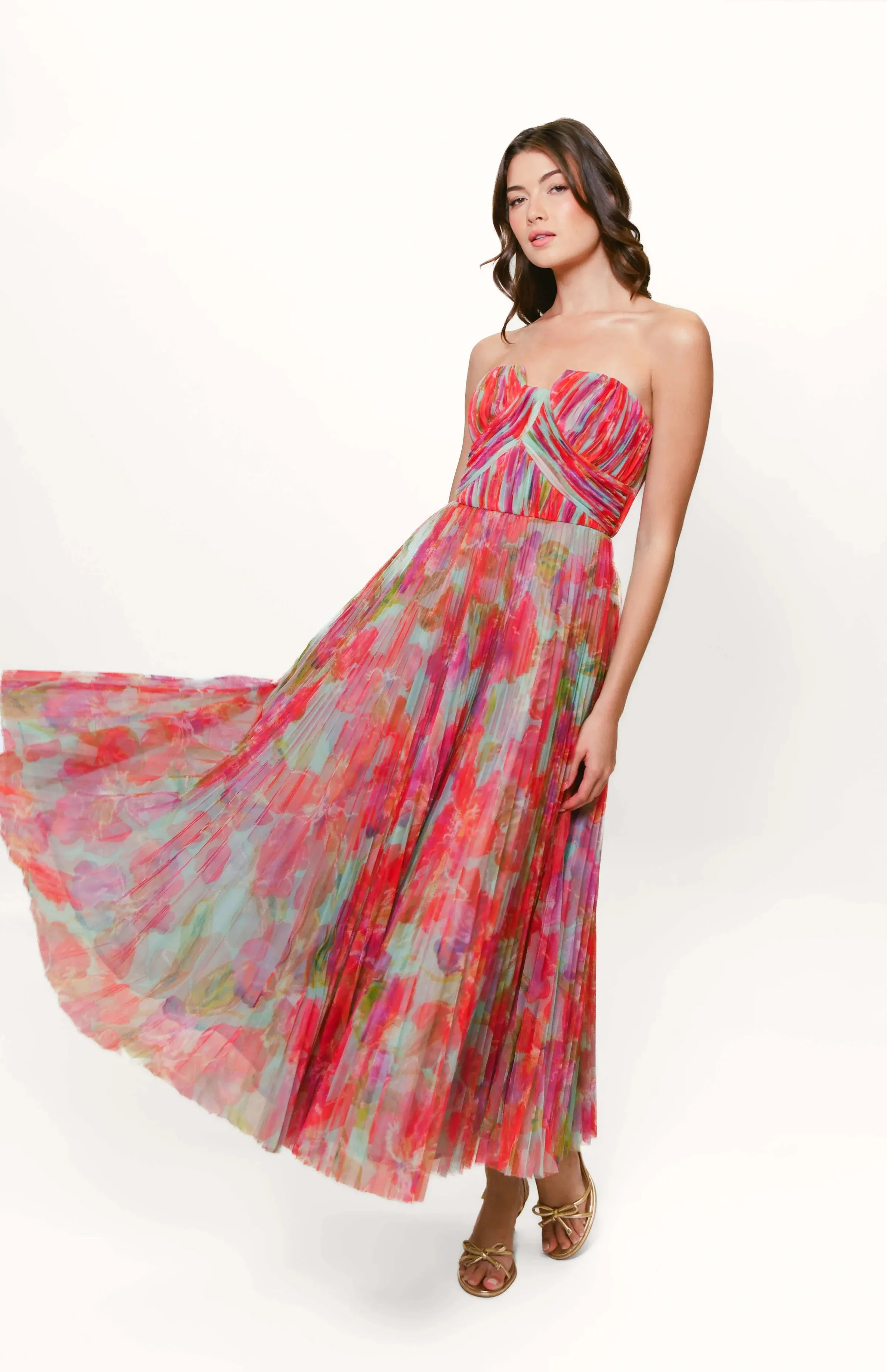 Hutch "Corene" A-line Foral Midi Dress 11331