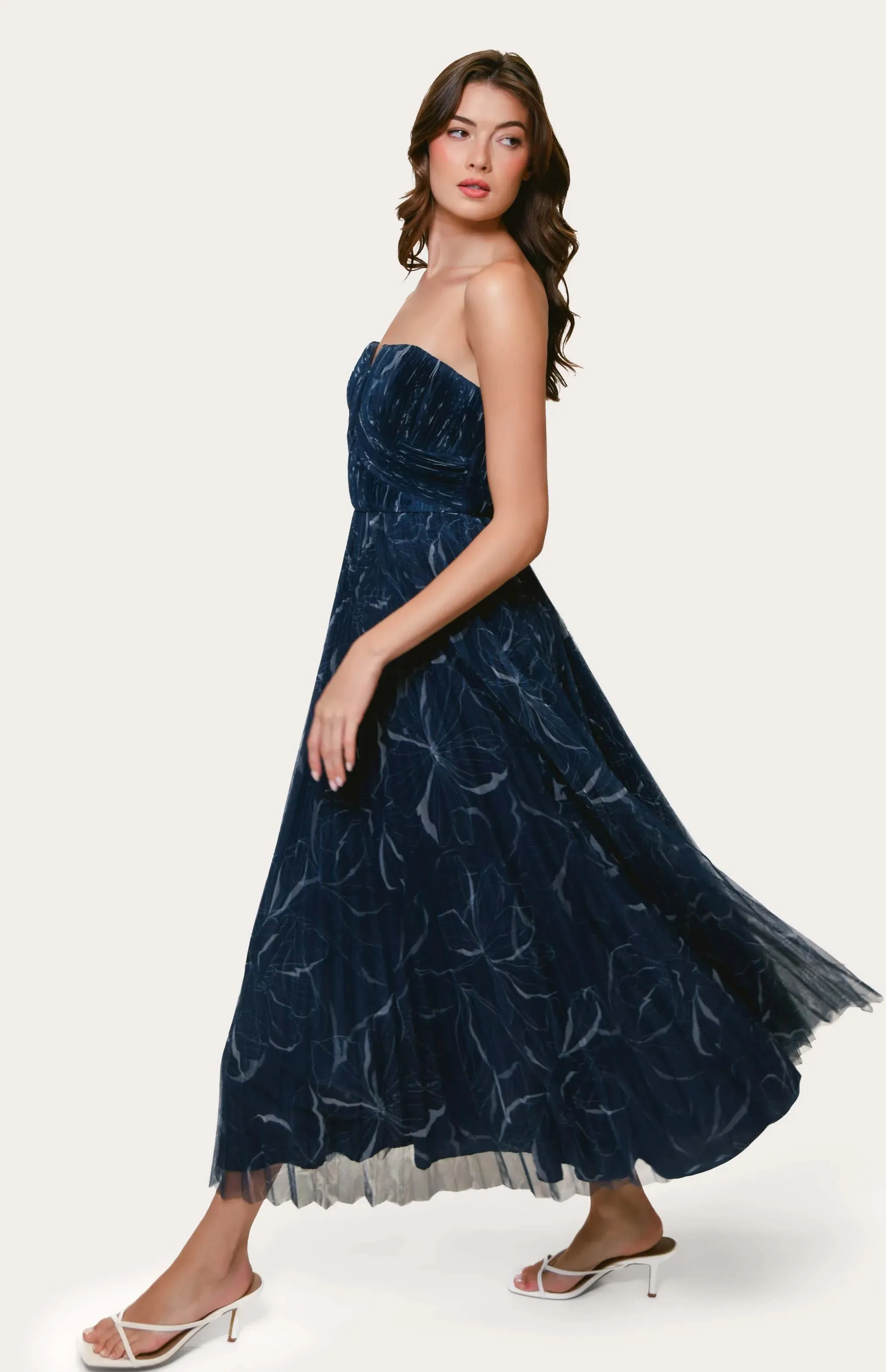 Hutch "Corene" A-line Foral Midi Dress 11331