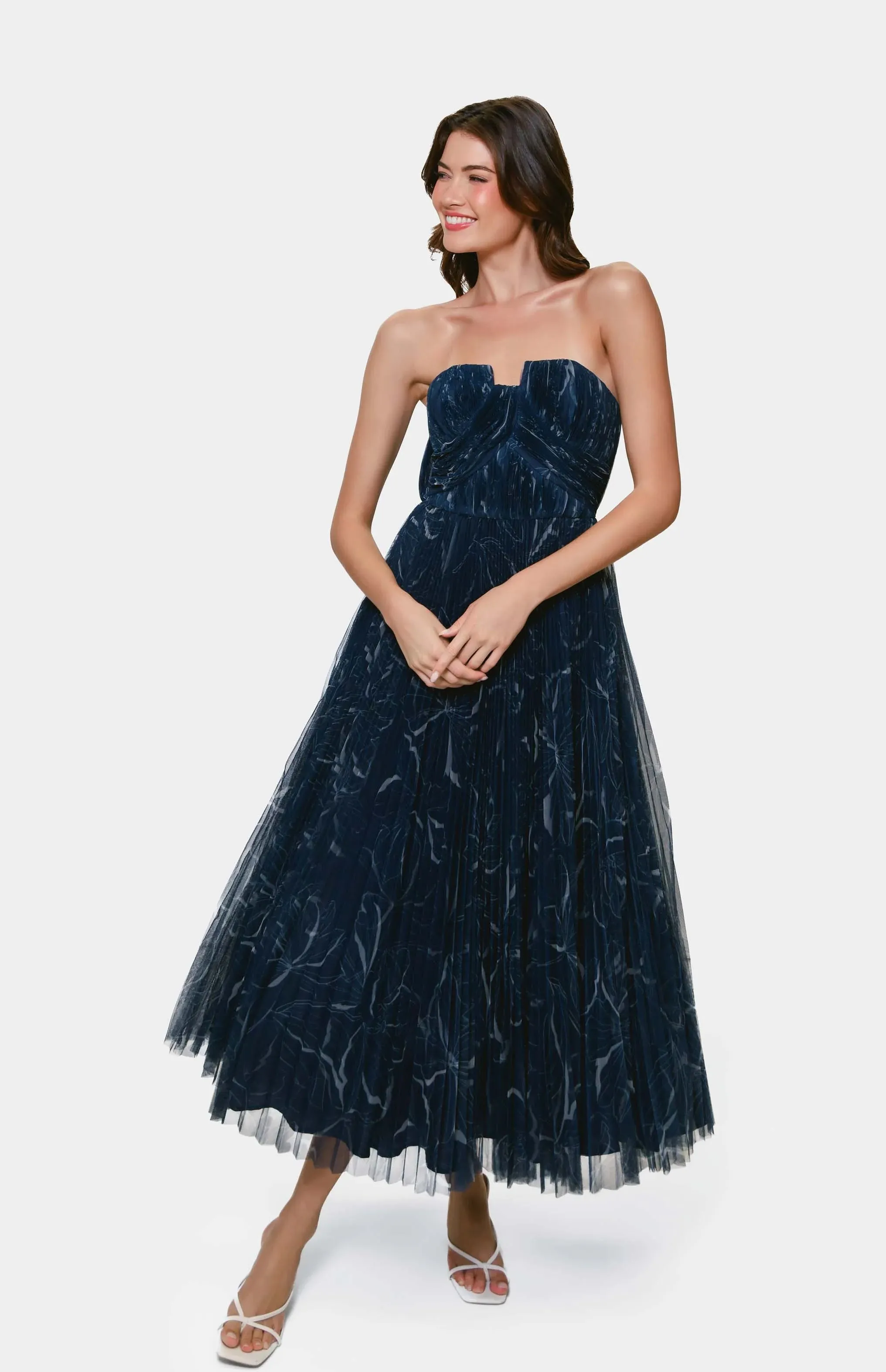 Hutch "Corene" A-line Foral Midi Dress 11331