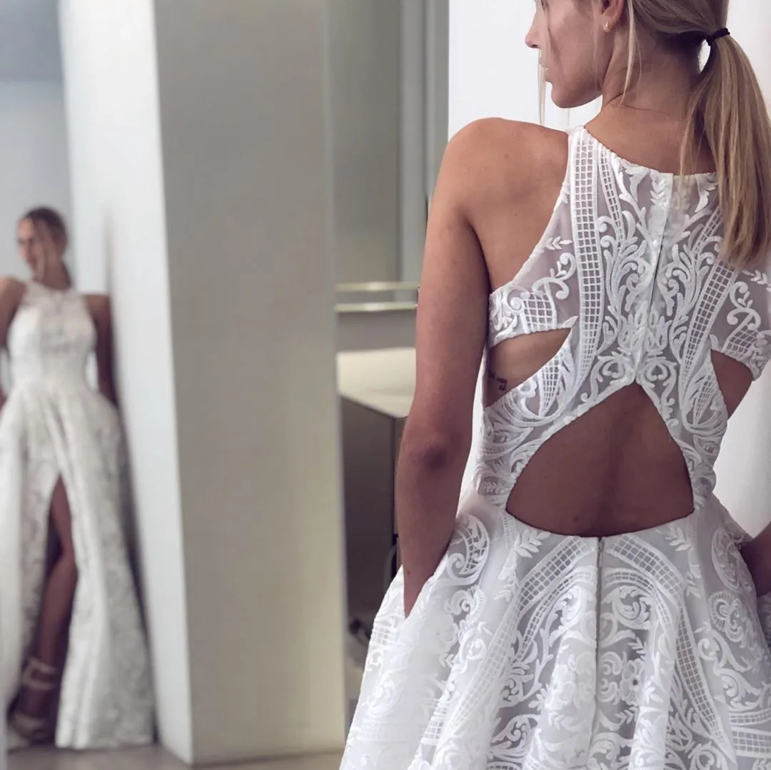 Insta-Worthy Hayley Paige - Suki Sample Gown  Stylish & Comfortable