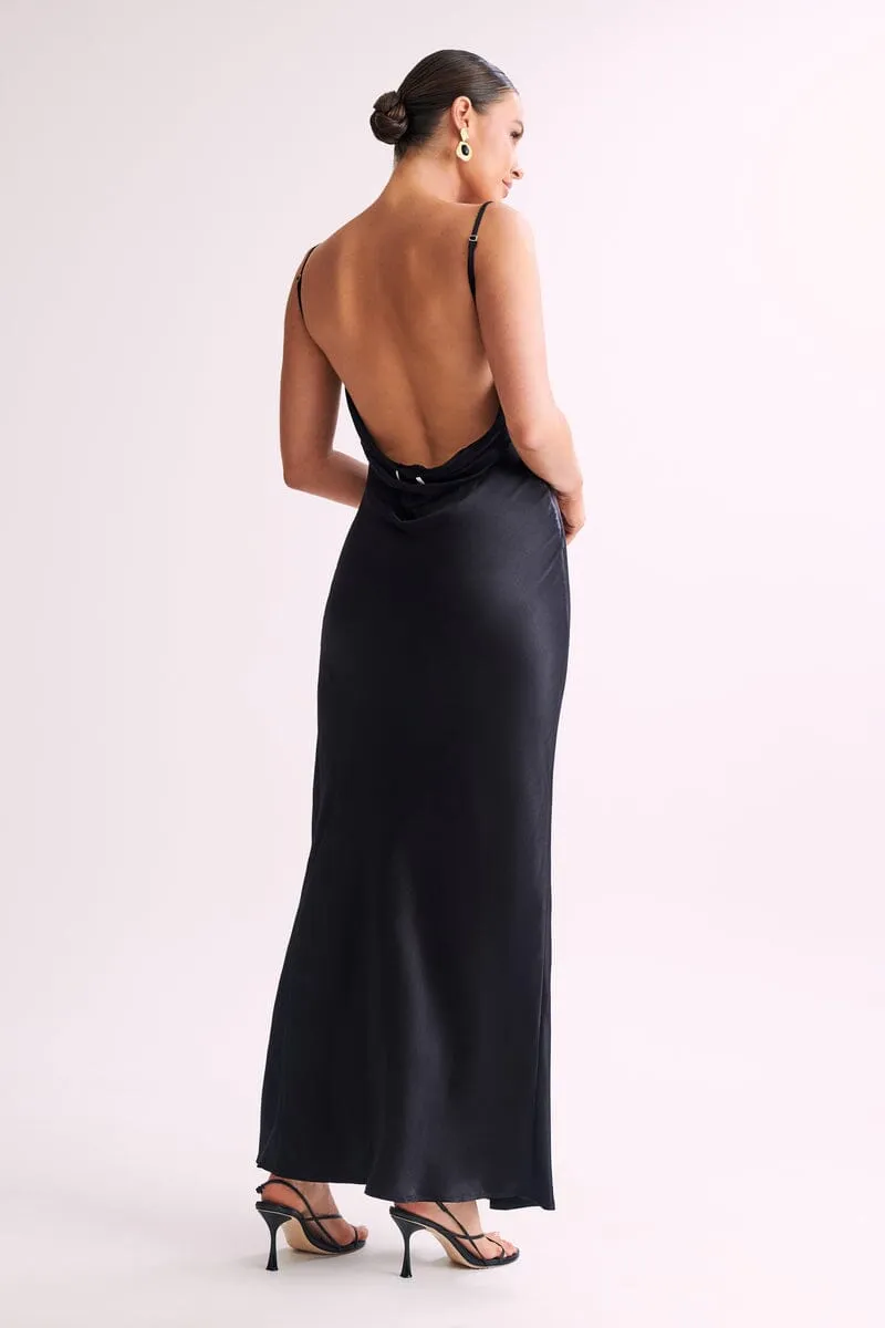 Jade Backless Gown - Black