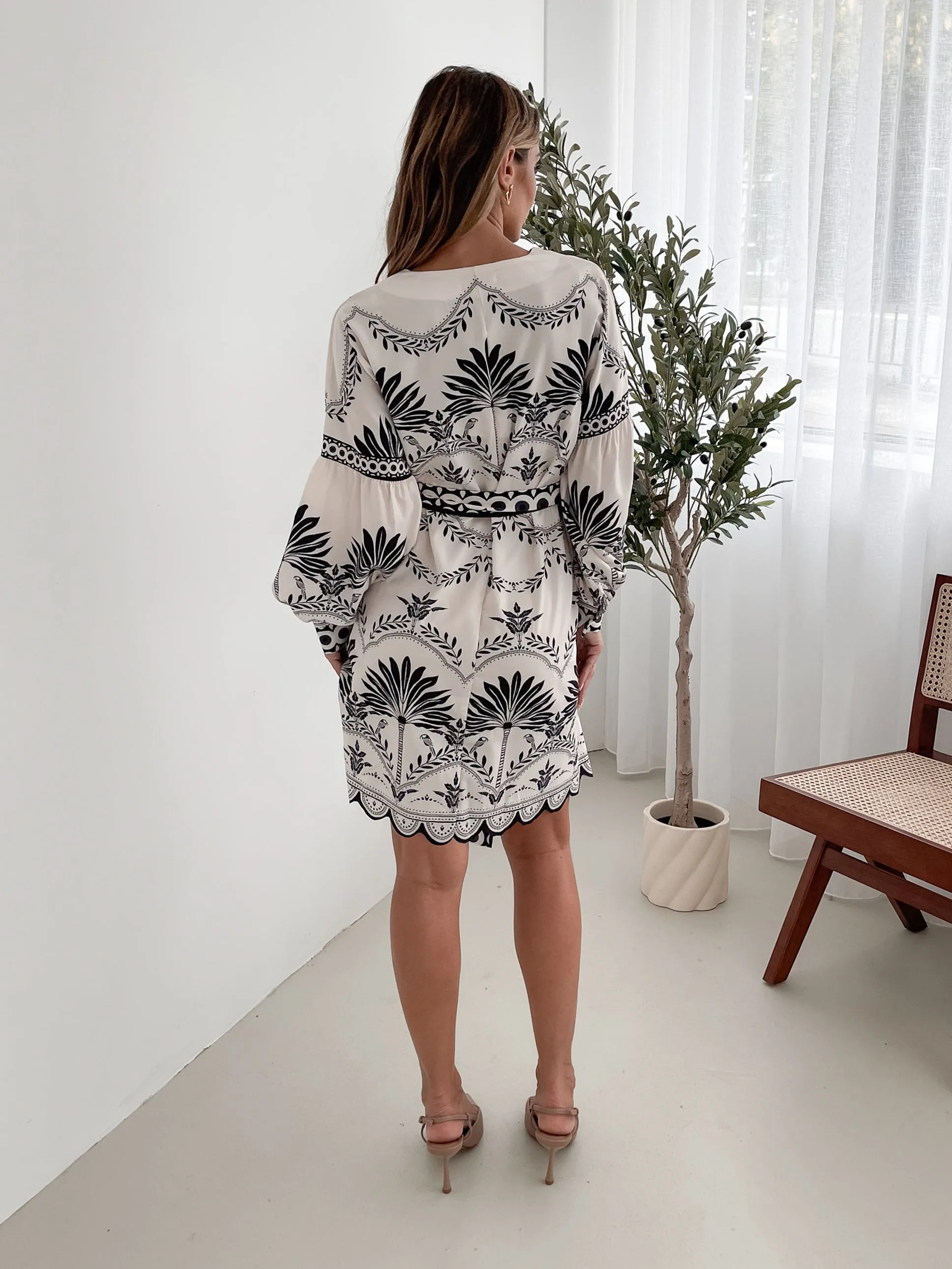 Kalena Dress - White Print
