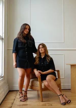 Kaneisha Denim Dress Black