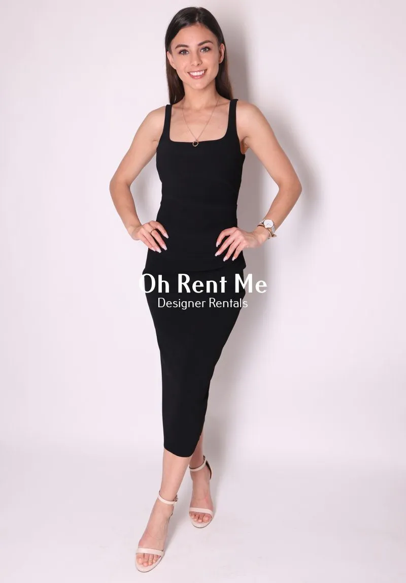 Karina Tuck Midi Dress - Black