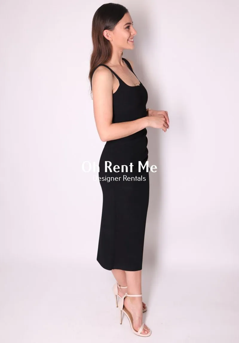 Karina Tuck Midi Dress - Black