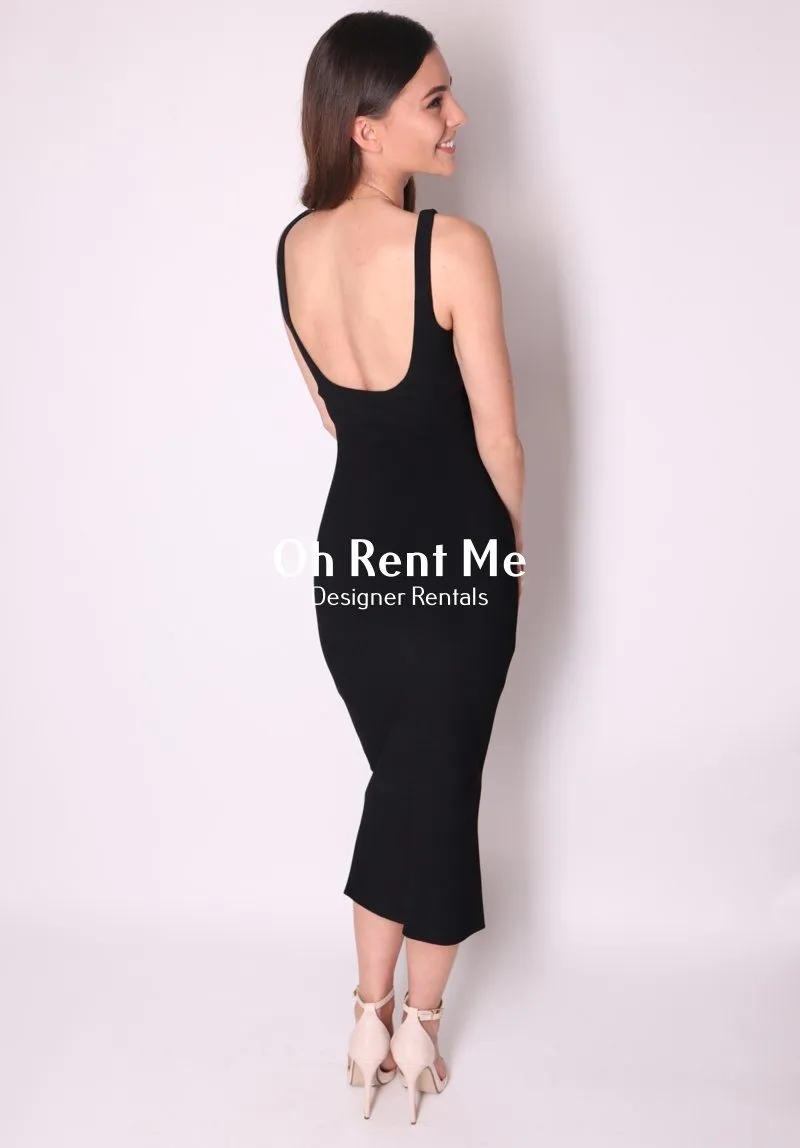 Karina Tuck Midi Dress - Black