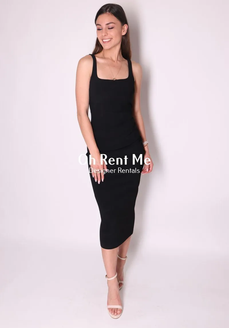 Karina Tuck Midi Dress - Black