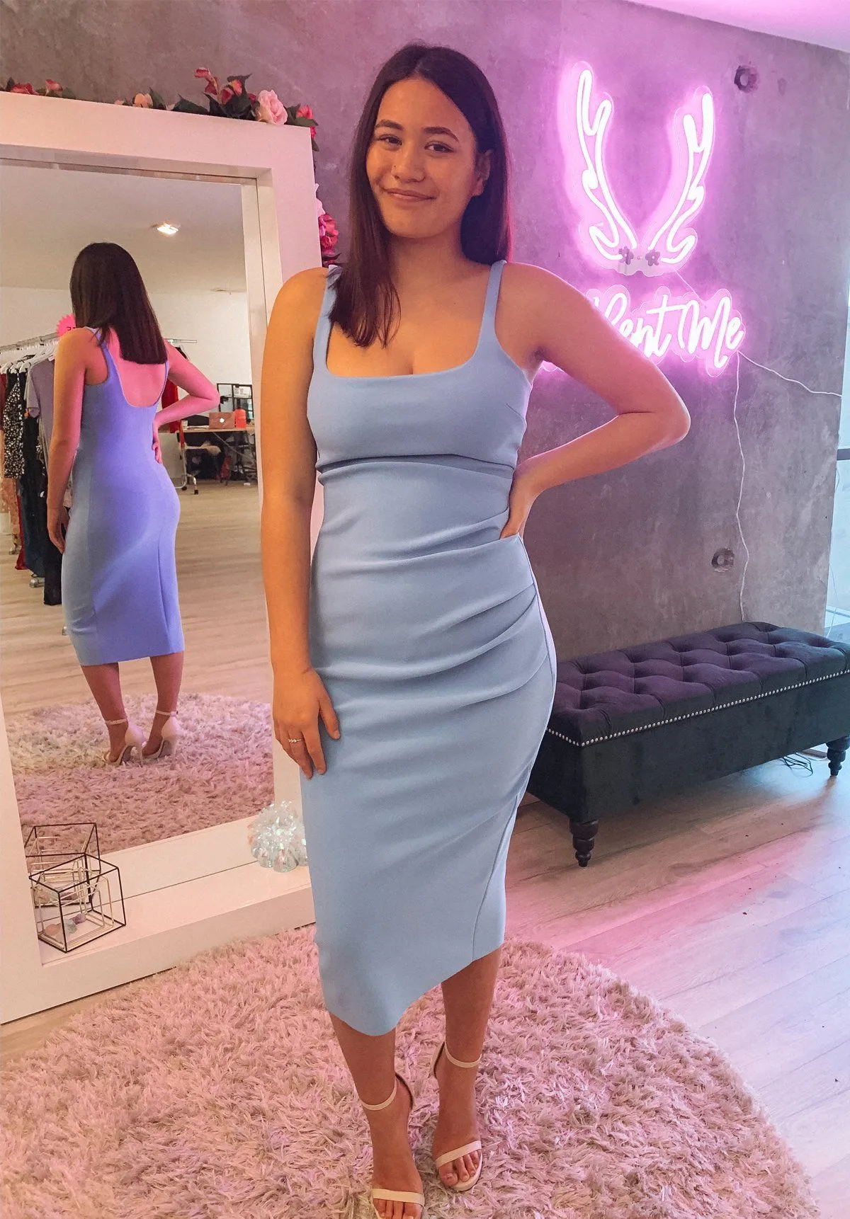 Karina Tuck Midi Dress - Cornflower