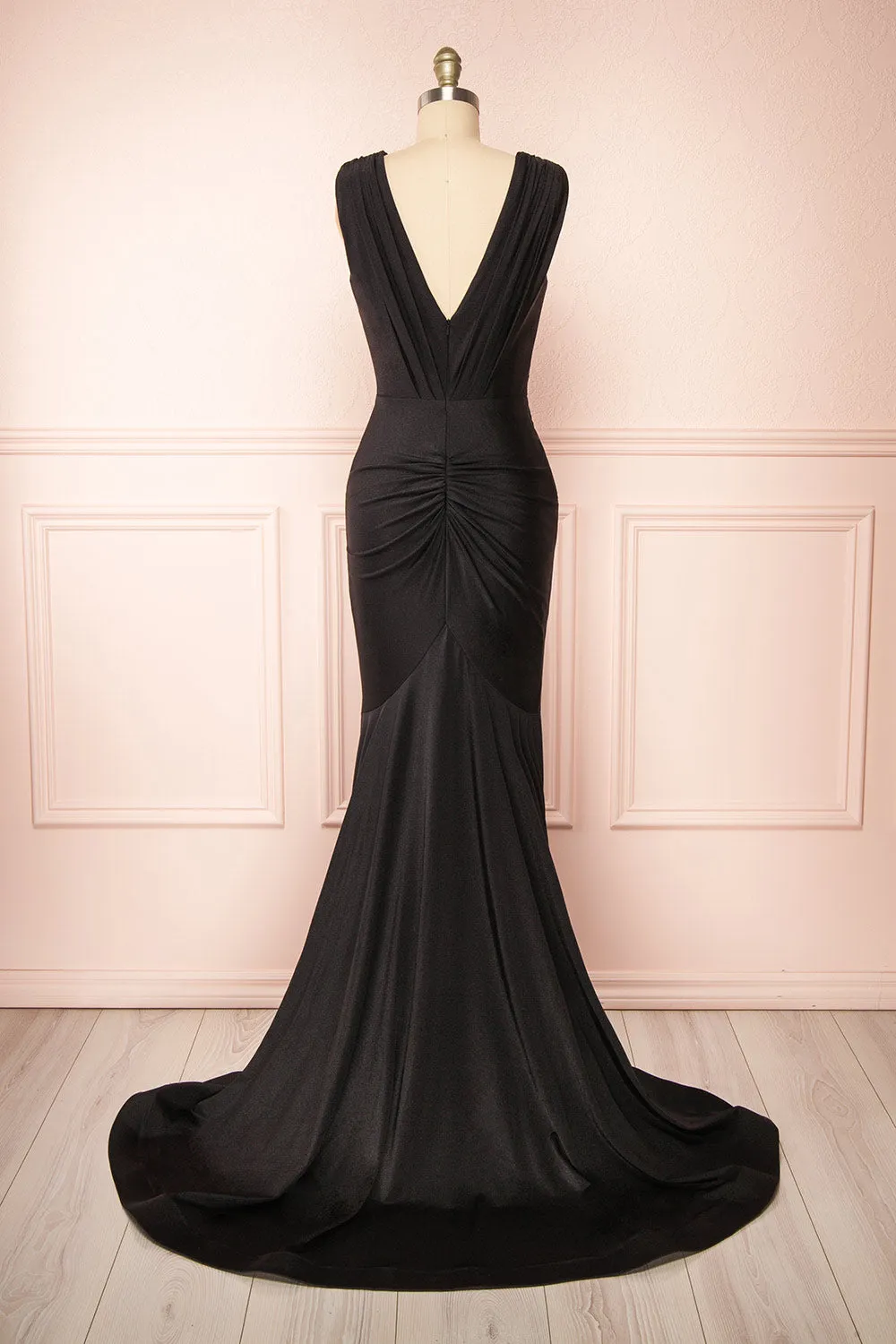 Kaya Black | Draped Mermaid Gown