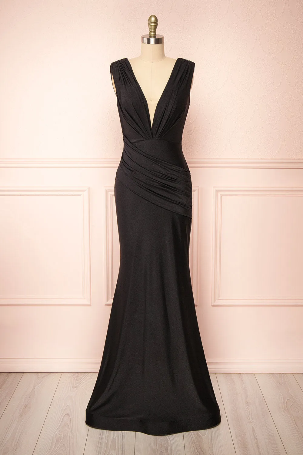 Kaya Black | Draped Mermaid Gown