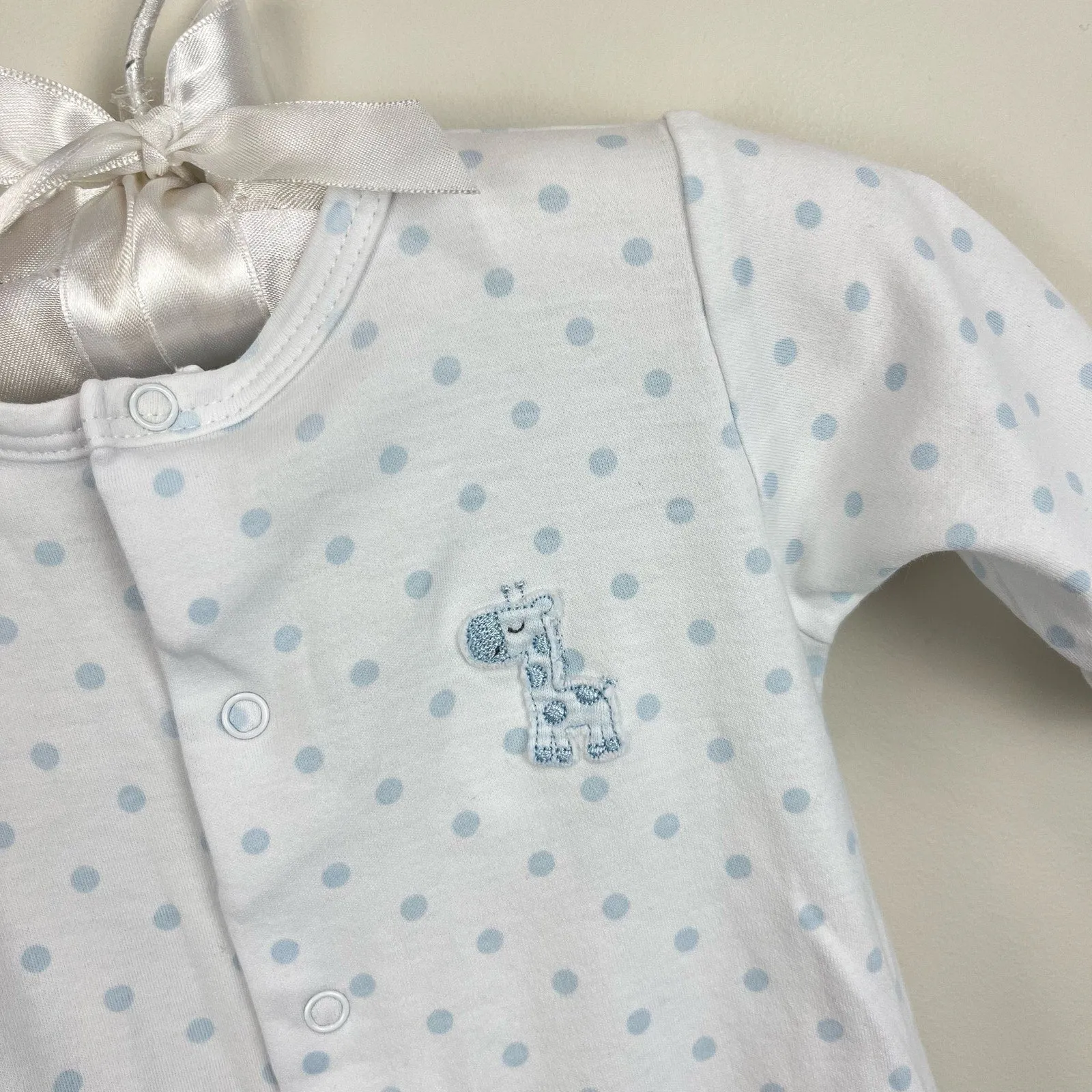 Limited Edition Kissy Kissy Blue Polka Dot Giraffe Converter Sleep Gown Small  Stylish & Comfortable