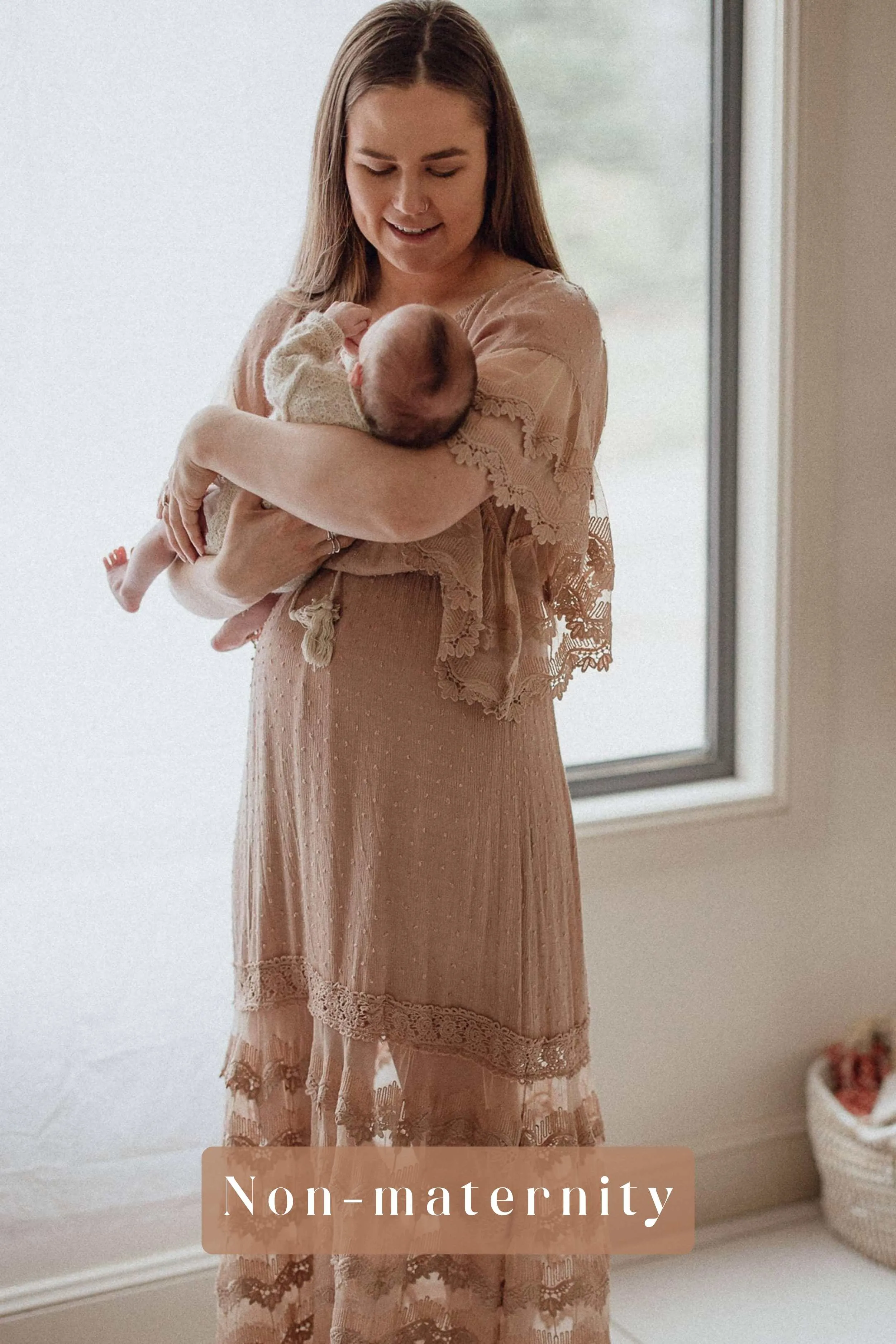 Lorraine Mocha Lace Maxi Dress