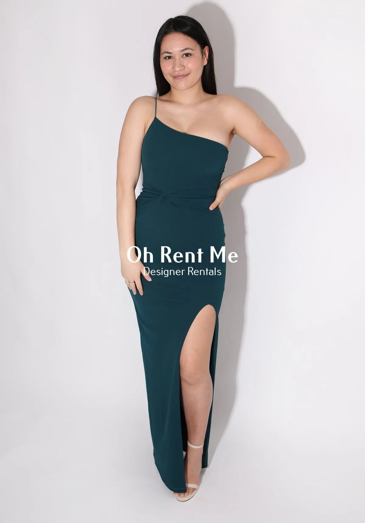 Lust One Shoulder Gown - Teal