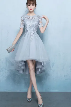Luxury Feel Hollow Out Patchwork High Low Tulle Formal Dress  Limited Stock!