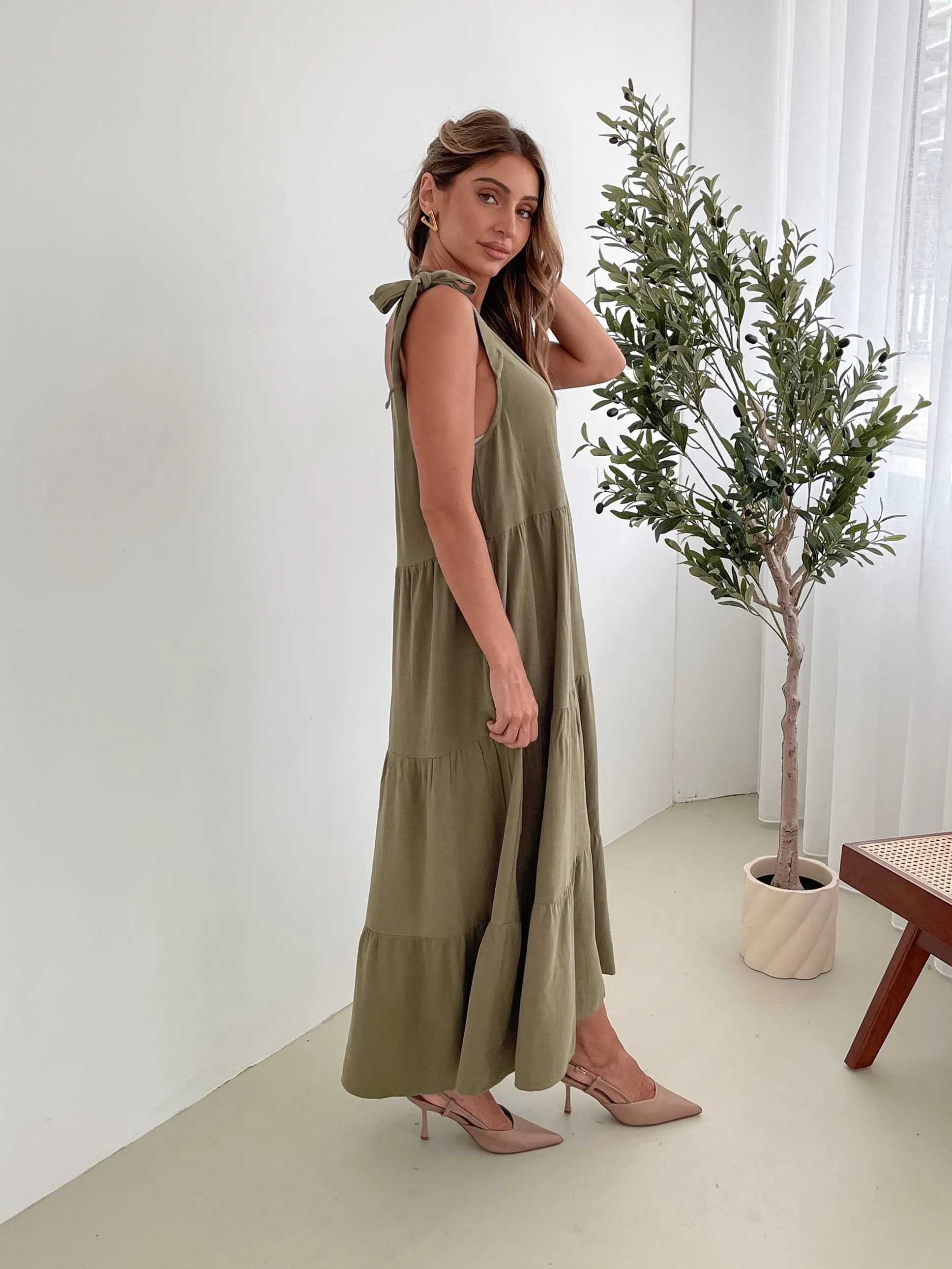 Lydia Dress - Khaki