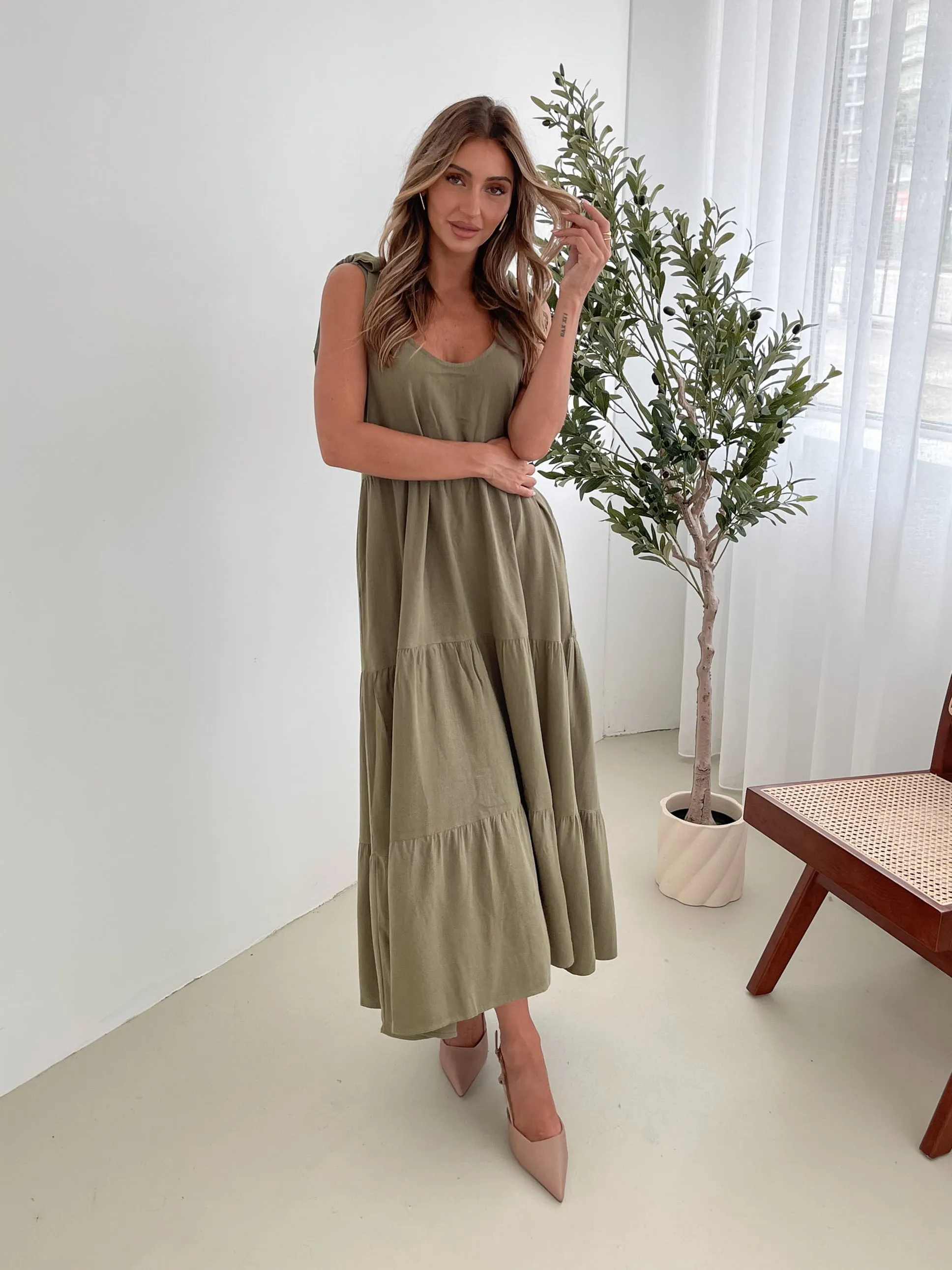 Lydia Dress - Khaki